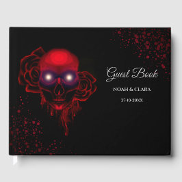 Mörk av skam blommigt moody skallhalloween tunga gästböcker