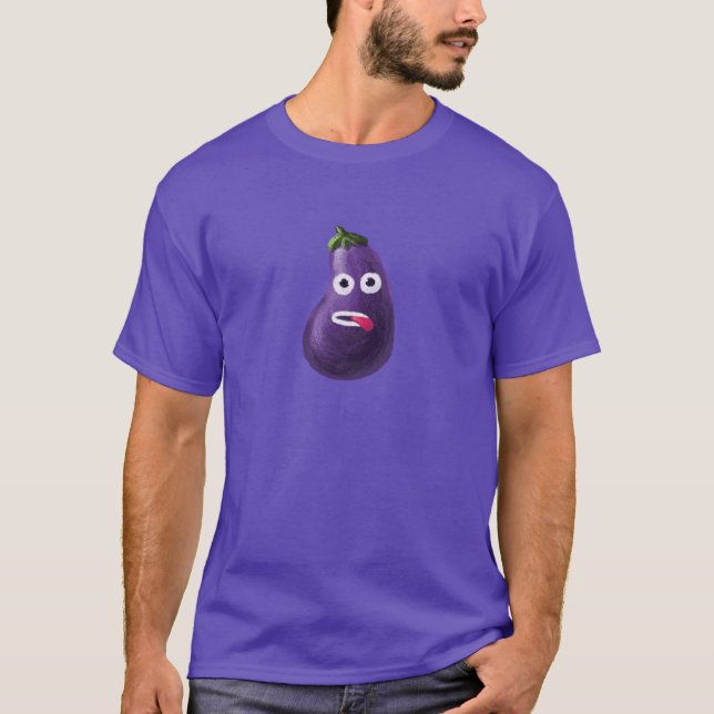 Mörk av Tecknad Eggplant T-shirt (Framsida)