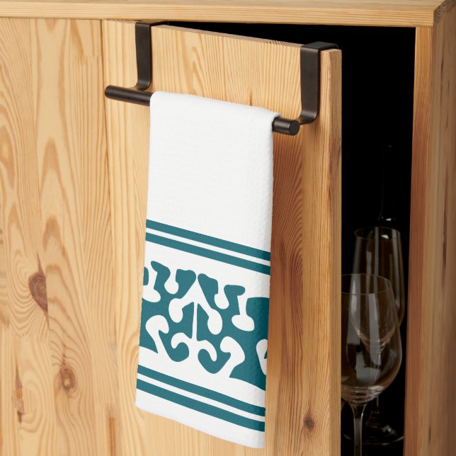 Mörk av tejform i modern Abstrakt Kökshandduk (Thirds Fold)