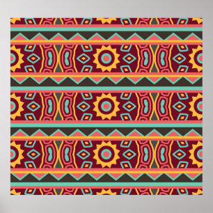 Mörk Bakgrund: Etniskt aztec utan sjömansskydd Poster