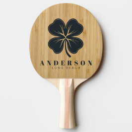 Mörk Bambu Fyrklöver med Namn Pingisracket
