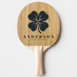 Mörk Bambu Fyrklöver med Namn Pingisracket