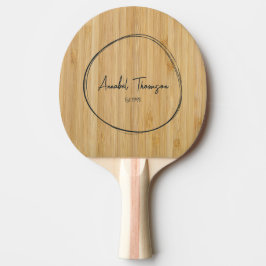 Mörk Bambu Namn i Uppmätt Cirkel Pingisracket