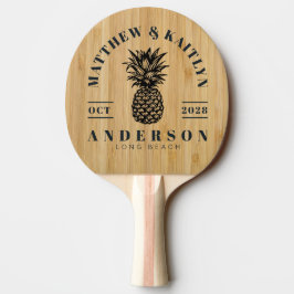 Mörk Bambu Tropisk Ananas Bröllopskrona Pingisracket