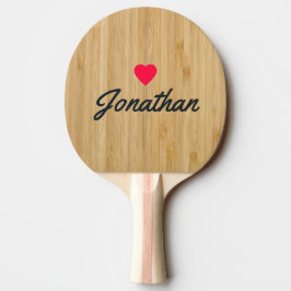 Mörk Bambu Vintage Hjärta Signatur Pingisracket
