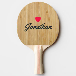 Mörk Bambu Vintage Hjärta Signatur Pingisracket