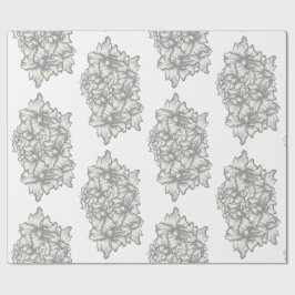 Mörk Barock Blommig Tatueringstil Presentpapper