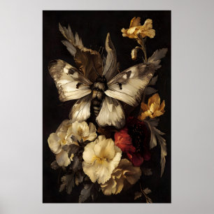 Mörk Barock Nattfjäril Konst Mörk Academia, Gotisk Poster