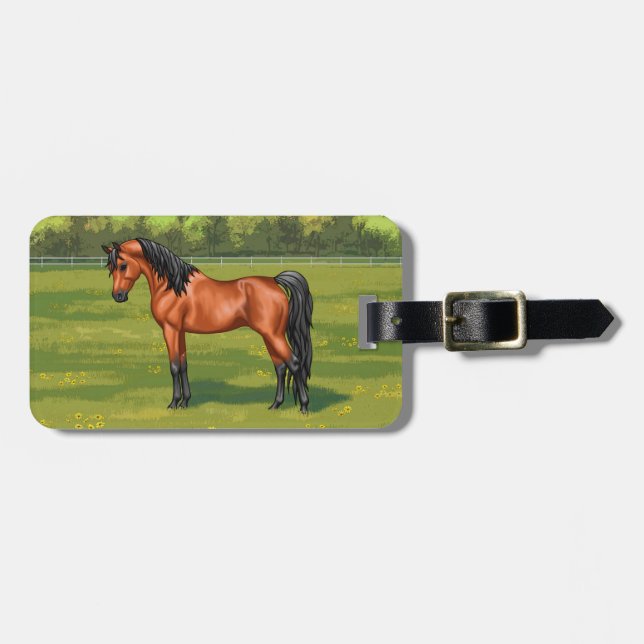 Mörk Bay Egyptian Arabian Horse Bagagebricka (Horisontell Framsida)