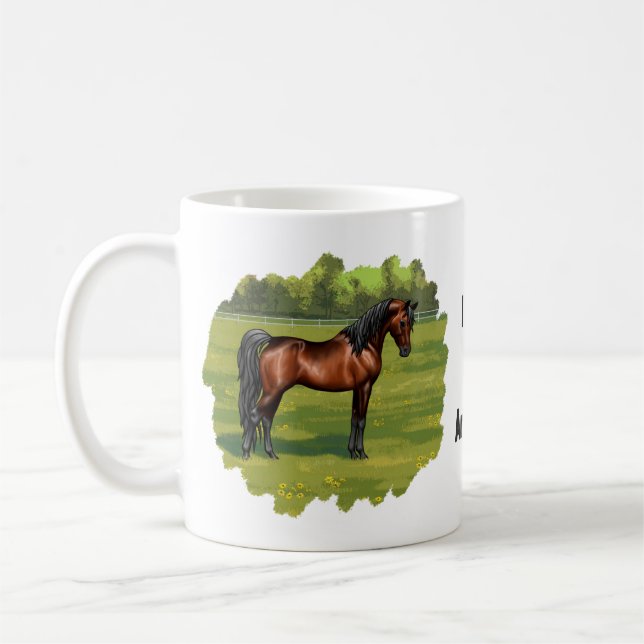 Mörk Bay Egyptian Arabian Horse Kaffemugg (Vänster)