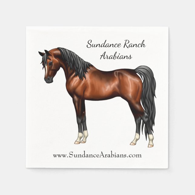 Mörk Bay Egyptian Arabian Horse Pappersservett (Framsidan)
