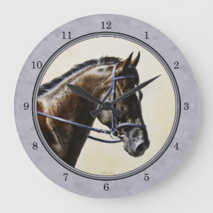 Mörk Bay Sport Horse Grått Stor Klocka