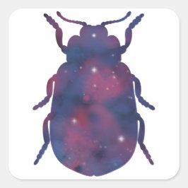 Mörk Beetle Starscape Sticker Fyrkantigt Klistermärke