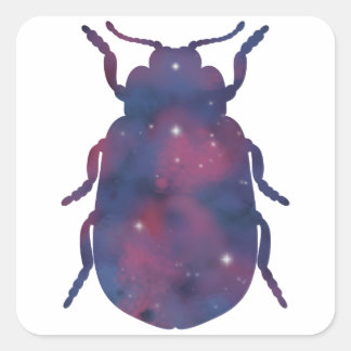 Mörk Beetle Starscape Sticker Fyrkantigt Klistermärke