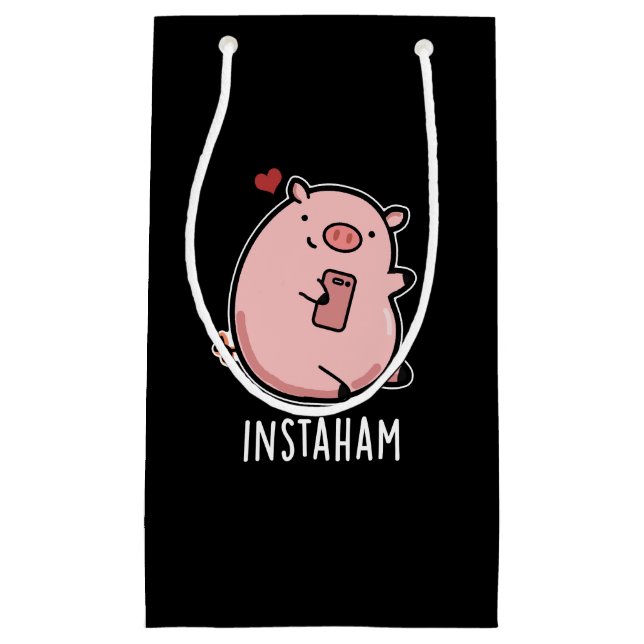 Mörk BG för instaham Funny Social Media Gris Pun   (Framsidan)