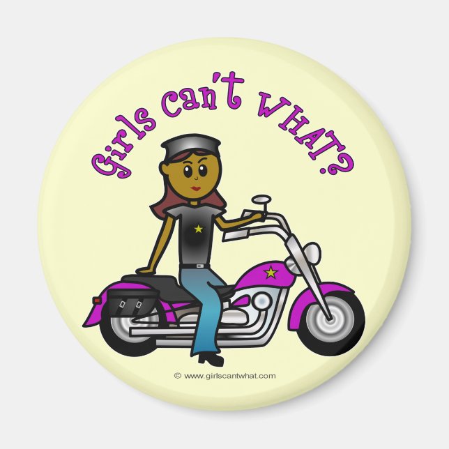 Mörk Biker Girl Magnet (Framsidan)