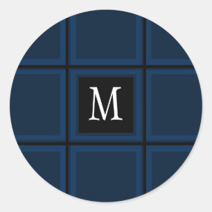 Mörk Blå Anpassningsbar med en enda stripe Runt Klistermärke