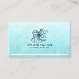 Mörk-blå nautisk bläckfisk visitkort