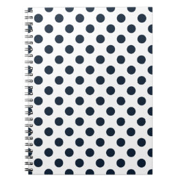 Mörk Blåblå polka dots Anteckningsbok Med Spiral
