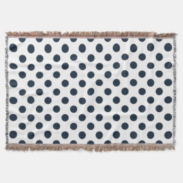 Mörk Blåblå polka dots Filt