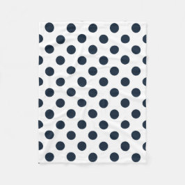 Mörk Blåblå polka dots Fleecefilt