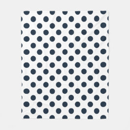 Mörk Blåblå polka dots Fleecefilt