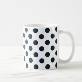 Mörk Blåblå polka dots Kaffemugg