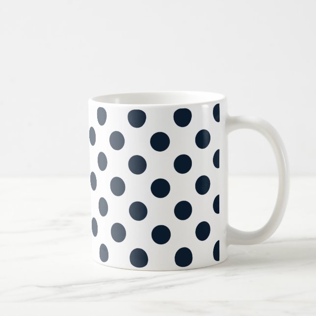Mörk Blåblå polka dots Kaffemugg (Höger)