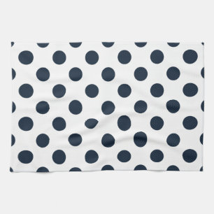 Mörk Blåblå polka dots Kökshandduk