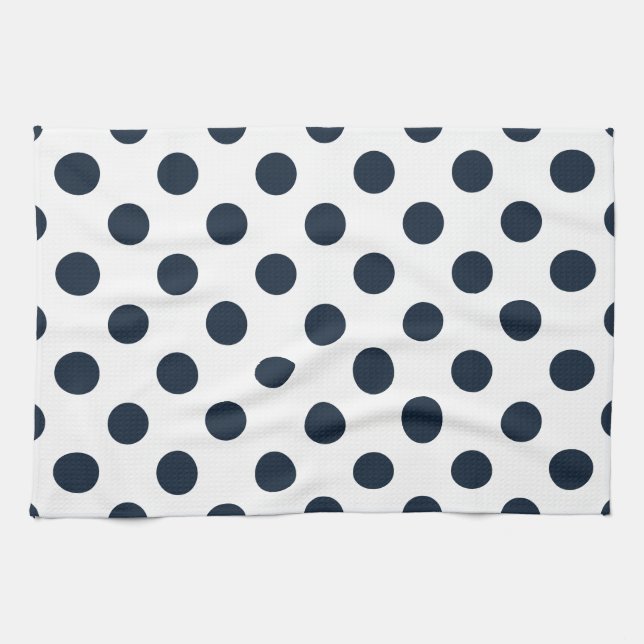 Mörk Blåblå polka dots Kökshandduk (Horisontell)