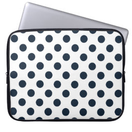 Mörk Blåblå polka dots Laptop Sleeve
