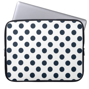 Mörk Blåblå polka dots Laptop Sleeve