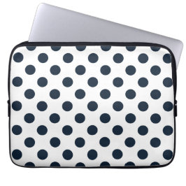 Mörk Blåblå polka dots Laptop Sleeve