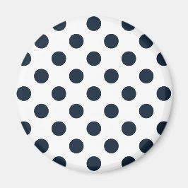 Mörk Blåblå polka dots Magnet