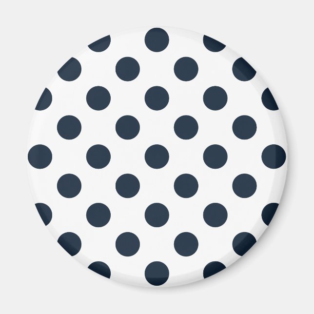 Mörk Blåblå polka dots Magnet (Framsidan)