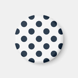 Mörk Blåblå polka dots Magnet