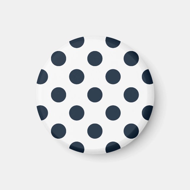 Mörk Blåblå polka dots Magnet (Framsidan)