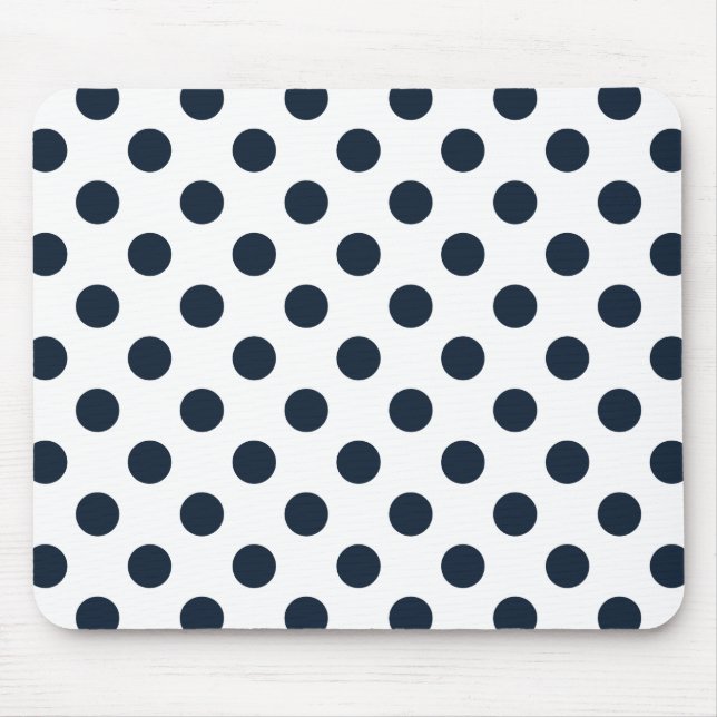 Mörk Blåblå polka dots Musmatta (Framsidan)
