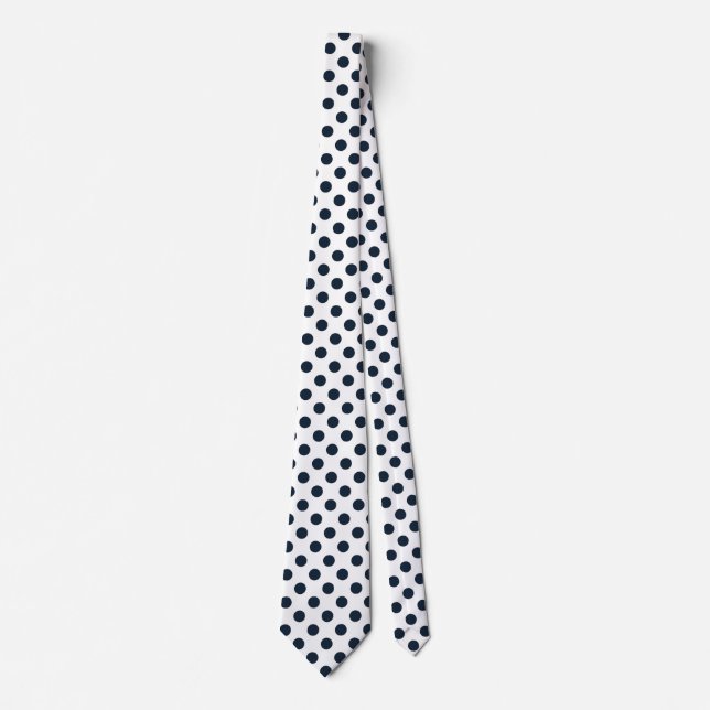 Mörk Blåblå polka dots Slips (Framsida)