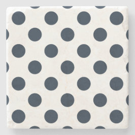 Mörk Blåblå polka dots Stenunderlägg