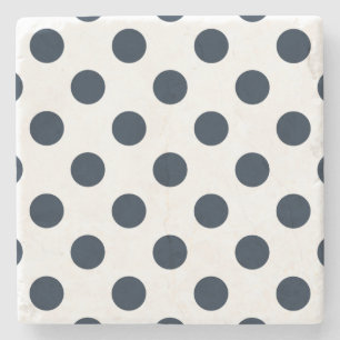 Mörk Blåblå polka dots Stenunderlägg