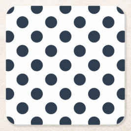 Mörk Blåblå polka dots Underlägg Papper Kvadrat