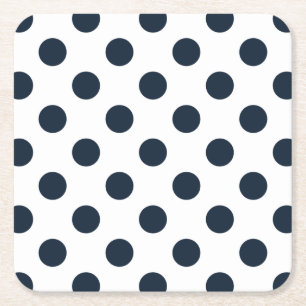Mörk Blåblå polka dots Underlägg Papper Kvadrat