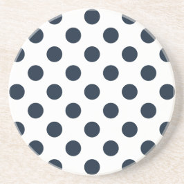 Mörk Blåblå polka dots Underlägg Sandsten
