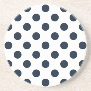 Mörk Blåblå polka dots Underlägg Sandsten