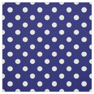 Mörk Blåblå textil i Polka dots