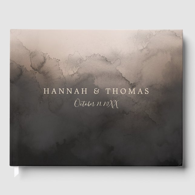 Mörk Bläck Bröllop Gästböcker (Framsida)