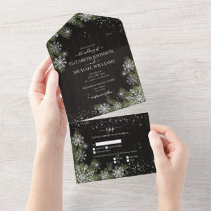 Mörk Black Moody Rustic Silver Winter Greenery
