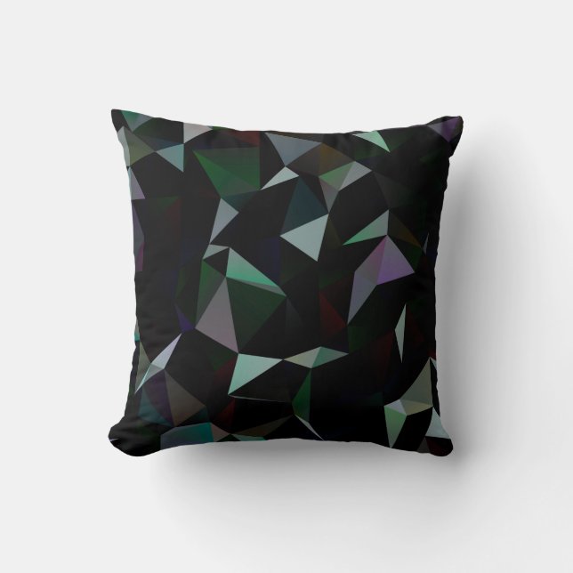 Mörk Black triangle mosaic mönster. Geometriskt il Kudde (Framsida)