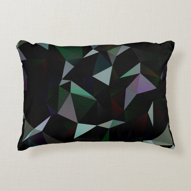 Mörk Black triangle mosaic mönster. Geometriskt il Prydnadskudde (Framsidan)